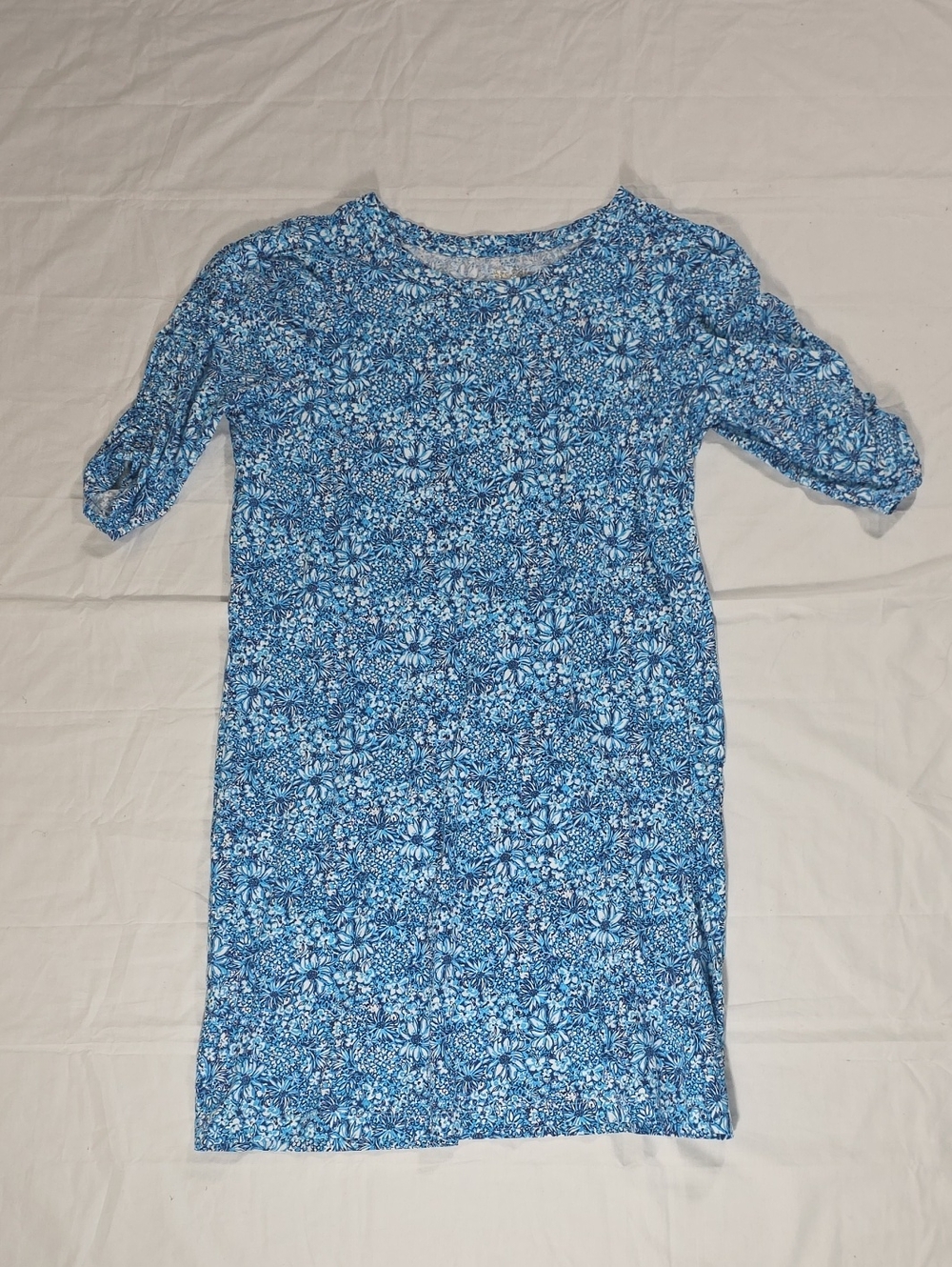Lilly Pulitzer Belden T-shirt dress features a Cumulus Blue Blooming Tshirt Dres